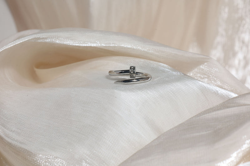 Pavé Nail Head Ring - Silver