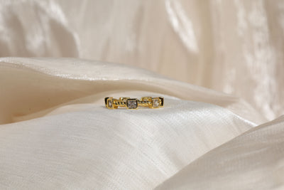 Embellished Gold Dipped Ring - Gold