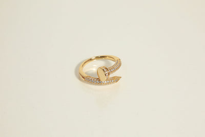 Pavé Nail Ring - Gold