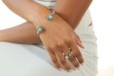 Stone Accent Rope Ring - Turquoise