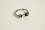 Stone Accent Rope Ring - Onyx