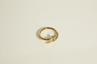 Pavé Nail Head Ring  - Gold