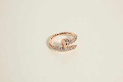 Pavé Nail Ring - Rose Gold