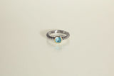 Solitaire Rope Ring - Blue Topaz