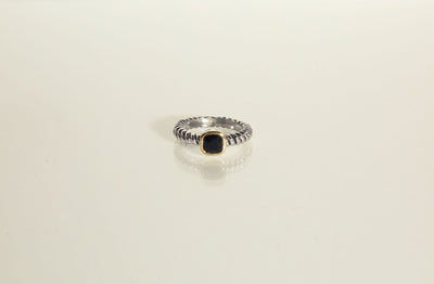 Solitaire Rope Ring - Onyx