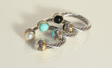 Stone Accent Rope Ring - Pearl