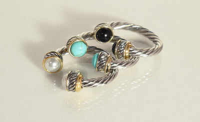 Stone Accent Rope Ring - Turquoise