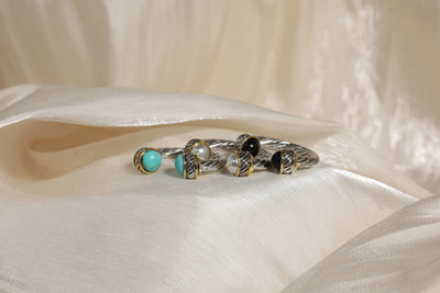 Stone Accent Rope Ring - Turquoise