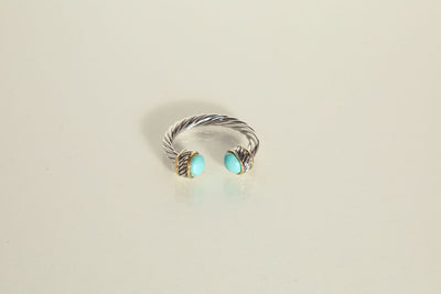 Stone Accent Rope Ring - Turquoise